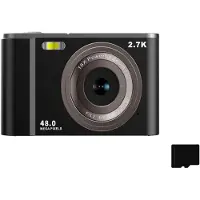INF Digikamera 2.7K 48MP 1080P, 16x zoom, 32GB kortti Black