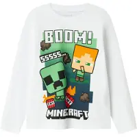 Name it Nkmac Minecraft Ls Nreg Top Box Noos Bfu - White - 122-128
