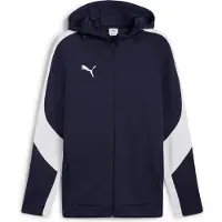 Puma Urheilullinen collegetakki 'teamEVOSTRIPE' sininen / valkoinen