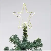 Led-valolla ja liittimellä 25x19x19 cm joulukuuseen latvatähti
