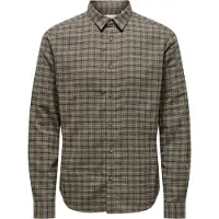 Only & Sons Onsgudmund Ls Checked Shirt Noos - Brown - XL