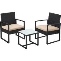 Songmics Puutarhakalustesarja, , 53x57,5x76 cm, Musta.
