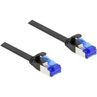 DeLOCK – RJ45 Flat Patch Cable plug to plug Cat.6A flexible 0.25 m black (80172)