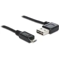 DeLOCK Easy - USB-kaapeli - USB (uros) vasen/oikea kulma, käännettävissä Micro-USB Type B (uros) suoraksi - USB 2.0 - 50 cm - musta - musta