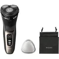 Philips Shaver 3000 Series S3242/12 Sähköparranajokone märkä- ja kuiva-ajoon, Parranajokone kääntyvällä päällä, Musta, Kulta, PowerCut blade system...