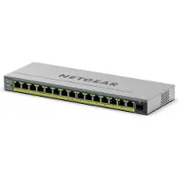 Netgear GS116EP-100EUS - 16-porttinen Gigabit Ethernet PoE+ Easy Smart -hallittava kytkin, Harmaa