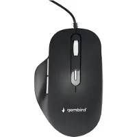 Gembird MUS-6B-02, Oikeakätinen, Optinen, USB A-tyyppi, 3600 DPI, Musta