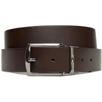 Tommy Hilfiger Vyö 'Flag Rectangular Buckle Reversible' tummanruskea / musta