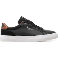 Pepe Jeans for man. PMS30839 Kenton Court shoes black (41), Leather, Flat, Laces, Casual