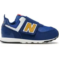 New Balance unisex for kids. NW574V2 Blue Hook and Loop 574 Sneakers (22.5), Flat, Velcro, Casual, children's fashion