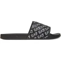 EA7 unisex. 7X000109_AF15125 Flip Flops All Over Logo black (46), Flat, None, Casual, Beachwear