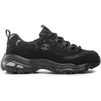 SKECHERS for woman. 11930 D'Lites-Biggest Fan black leather sneakers (41), 3 to 5 cm, Laces, Casual
