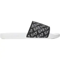 EA7 unisex. 7X000109_AF15125 Flip Flops All Over Logo black (41), Flat, None, Casual, Beachwear