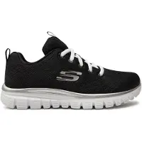 SKECHERS Matalavartiset tennarit 'Graceful Get Connected' musta / valkoinen
