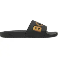 BOSS for man. 50536835 Aryeh black flip flops (40), Flat, None, Beachwear, PVC