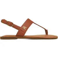 Tommy Hilfiger Leather Thong Sandal - Brown - 39