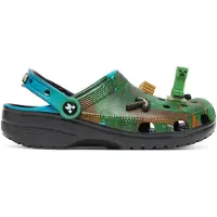 Crocs Puukengät & -jalkineet 'Minecraft' umbra / vaaleanharmaa / kuusi / musta