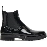 HUGO for woman. 50498397 Chelsea style wellies black (38), Flat, None, Casual, Waterproof