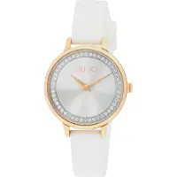 Liu Jo Analoginen kello 'Shine GR White Silicone' roseekulta / valkoinen