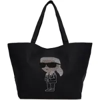 Karl Lagerfeld Ostoskassi 'Ikon' vaaleanharmaa / musta