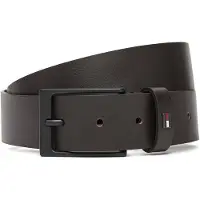 Tommy Hilfiger Vyö 'Enamel Flag Rectangular Buckle' tummanruskea
