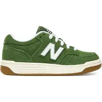 New Balance unisex for kids. PSB480V1 Leather trainers B480 LACE green (28), Fabric, Flat, Suede, Laces, Casual, children's fashion