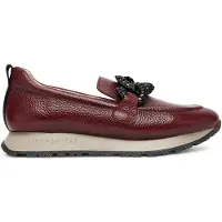 Hispanitas for woman. HI254238 Leather Moccasins Kansas Bolero burgundy (36), Flat, 1 to 3 cm, None, Casual