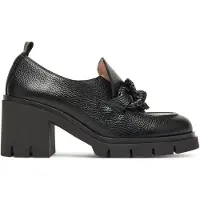 Hispanitas for woman. HI254331 Zurich Leather Moccasins black (41), 5 to 8 cm, None, Casual, Classic