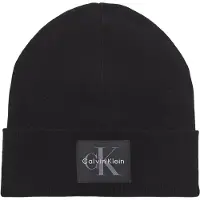 Calvin Klein Monologo Patch Beanie - Black - ONE SIZE