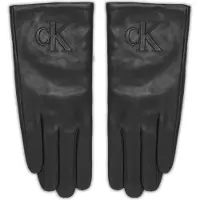 Calvin Klein Raised Ck Leather Glove - Black - M/L