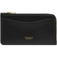 Coach New York Zip Card Case - Black - ONE SIZE