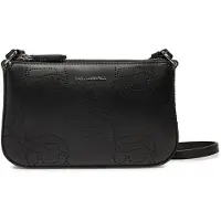 Karl Lagerfeld Ikon Crossbody-laukku Nahka 21 cm Musta