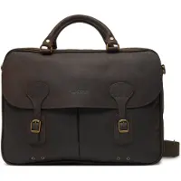 Barbour Wax Briefcase - Brown - ONE SIZE