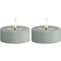 Deluxe Home Art - LED JumboTuikkukynttilä 6,1 x 4,5 cm 2 kpl Salvianvihreä