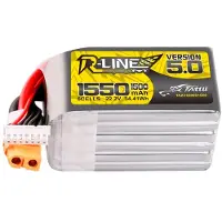 Tattu Lipo Tattu R-line Version 5.0 1550mah 22.2v 150c 6s With Xt60 Connector Dronin Akku