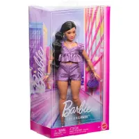 Barbie Deluxe Style Fashion Doll #8 In Metallic Purple Top And Sparkly Shorts With Accessories - Multi/patterned - ONE SIZE