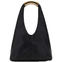 Mango Handbag With Metal Handle - Black - ONE SIZE
