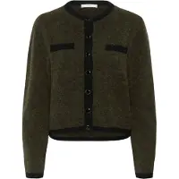 Gestuz Gzalpha Ls Contrast Cardigan - Khaki green - M
