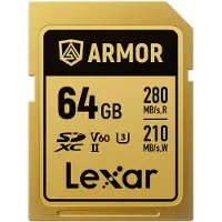 Lexar muistikortti SDXC Pro Gold Series Armor UHS-II 64go V60 IP68 ruostumatonta terästä R280/W210