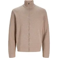 Jack & Jones Jprblamilano Stitch High Neck Cardigan - Beige - XXL