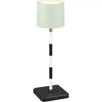 TRIO Fernandez LED ulkopöytävalaisin 1,5W 2300+4000+6000K 38cm vihreä/mustavalkoinen ladattava