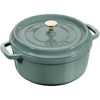 Staub La Cocotte pyöreä valurautapata 20 cm / 2,2 l, eukalyptusvihreä