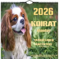 Suomen Aika Koirat 2026 taskullinen seinäkalenteri