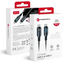 Forcell Usb-c 1,2m 60w kaapeli Lcd-näytöllä