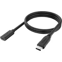 Akasa 3.2 Gen2 USB-C uros-naaras -jatkokaapeli, PD3.0 5A 100W, 1,2m, musta