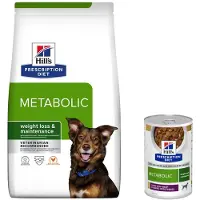 Hill's Pet Nutrition 6 kg / 6,5 kg Metabolic + 3 x 354 g märkäruokaa kaupan päälle! - 6,5 kg Weight Management kana + 3 x 354 g Metabolic Weight Management nauta & kasvikset