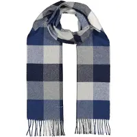 Gant Wool Multi Checked Scarf - Blue - ONE SIZE