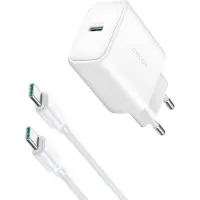 JOYROOM JR-TCF24 USB-C PD 30W QC SFC network charger - white + 1m USB-C cable