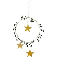 House Doctor - Star Ring Joulukoriste 15 cm Musta/Messinki