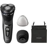 Philips Shaver 3000 Series S3343/13 Sähköparranajokone märkä- ja kuiva-ajoon, Parranajokone kääntyvällä päällä, Musta, Kromi, PowerCut blade system...